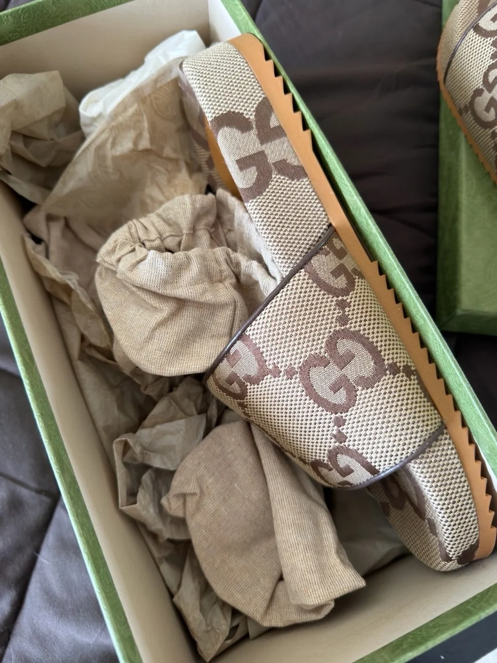NEW Gucci Men’s GG Canvas Platform Slides